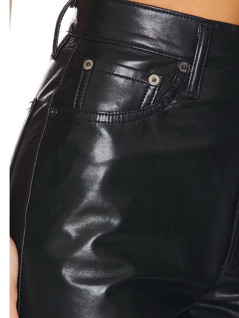 AGOLDE-90’s PINCH WAIST HIGH RISE- SIZE 24-RECYCLED LEATHER STRAIGHT LEG PANT - Picture 5 of 9